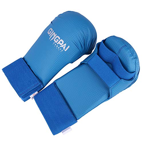 GINGPAI WKF Approved Karate Gloves (Blue, XL)