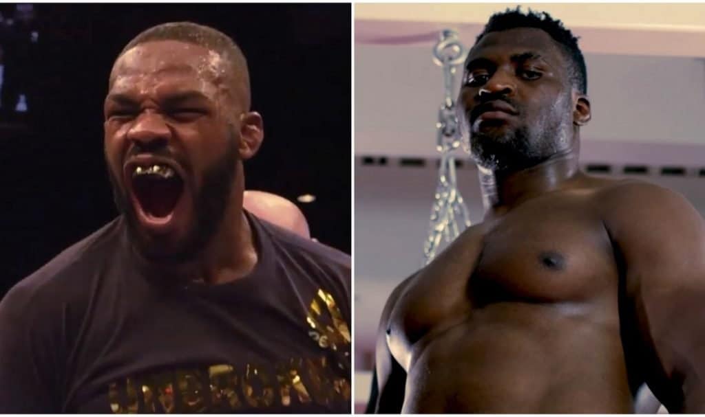 Ngannou threatened with a photo, and Jones soon replied: 'I'll literally break you up!'
