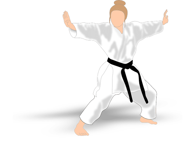 A drawing of a black belt martial arts student 