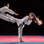 A Taekwondo kick demostration